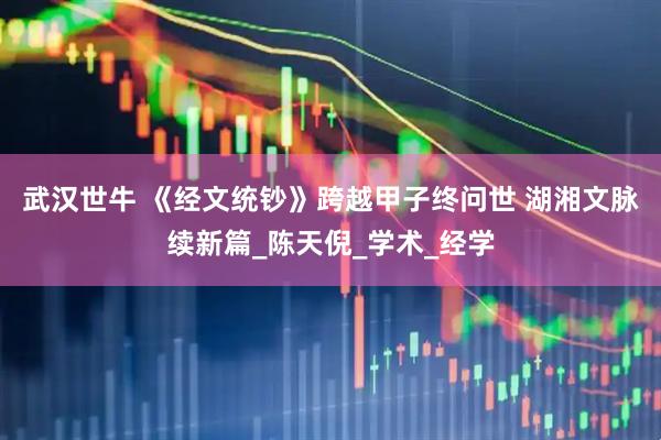 武汉世牛 《经文统钞》跨越甲子终问世 湖湘文脉续新篇_陈天倪_学术_经学
